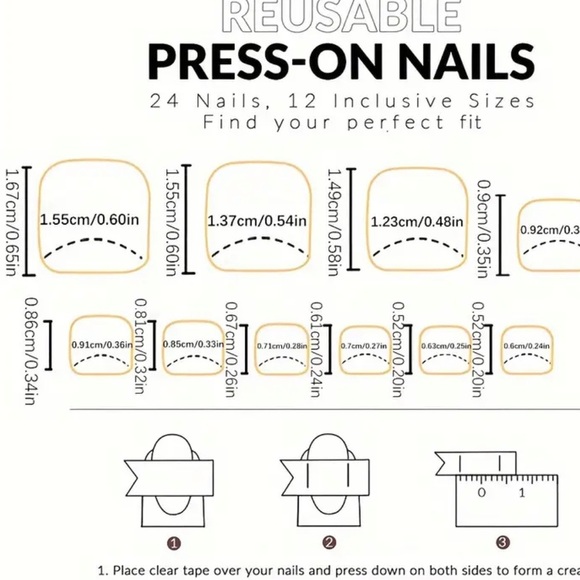 Press On Nails Set for Hands Feet Yellow Square 3D Bee & Flower Rhinestones - Picture 4 of 5